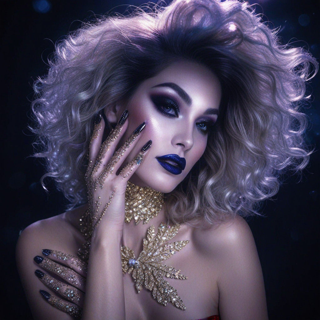 Elegant Woman in High-Fashion Red Evening Gown