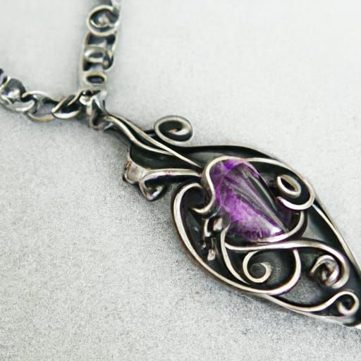 Elven Amethyst Necklace: Intricate Fantasy Design