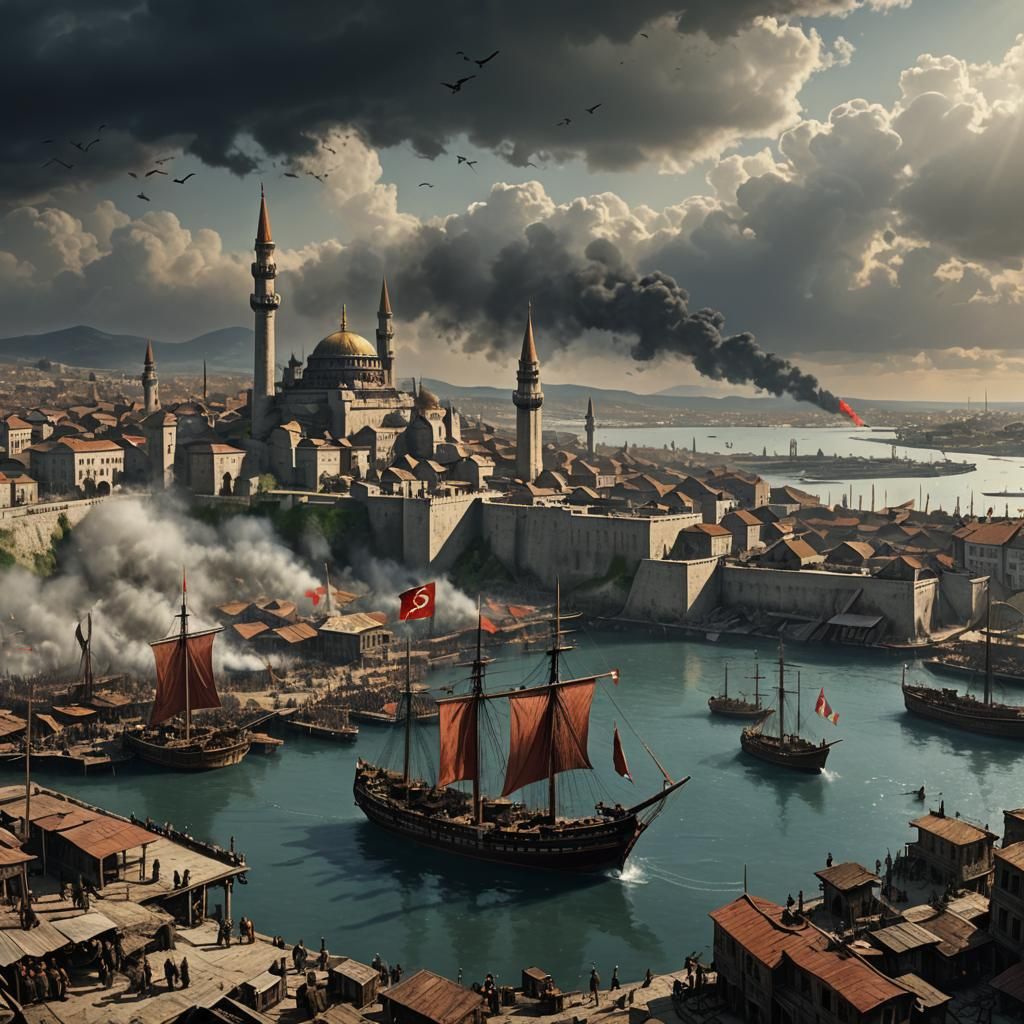 Ataturk's Arrival in Samsun: Detailed Matte Painting