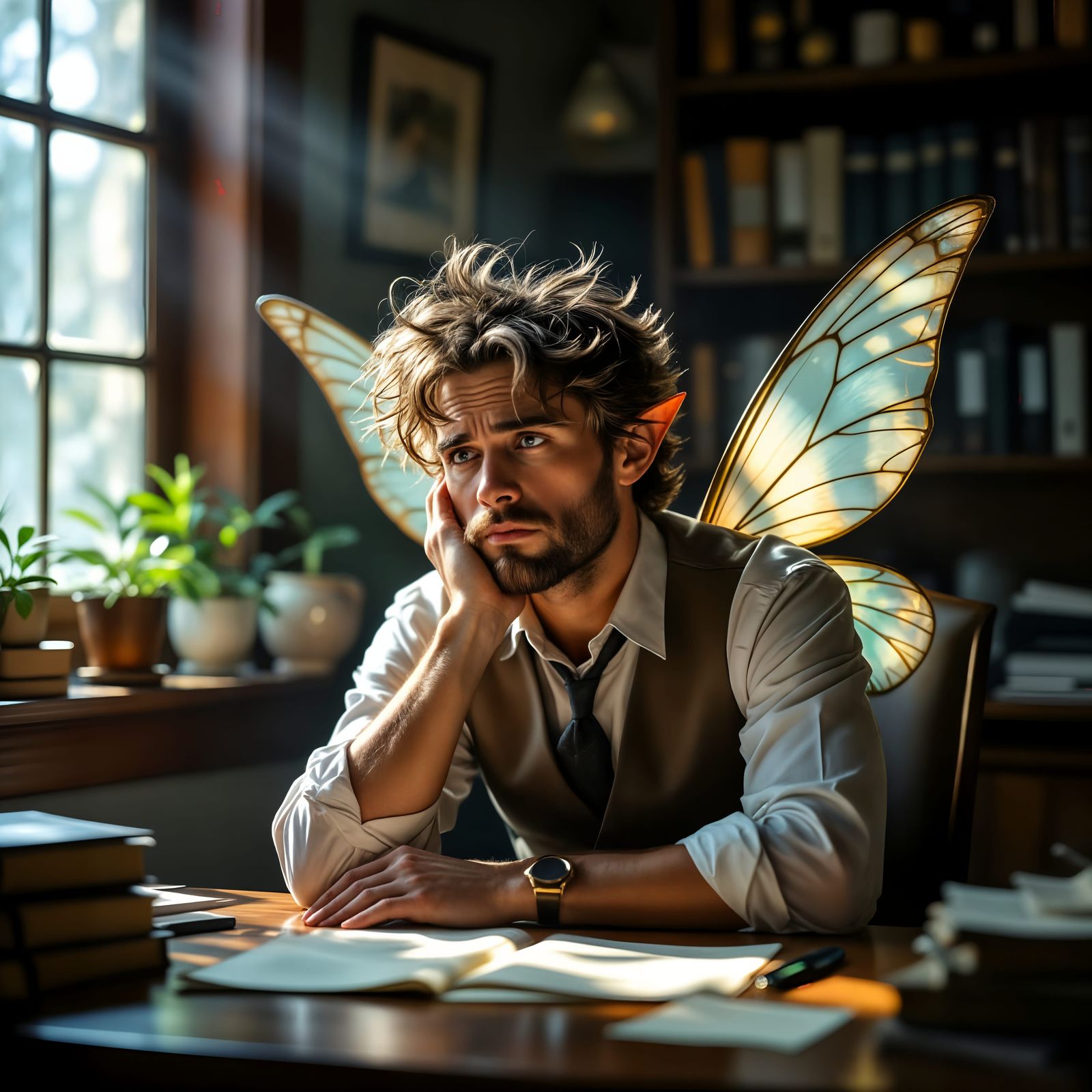 Depressed Accountant Fairy Dreams of Love, Cinematic Digital...