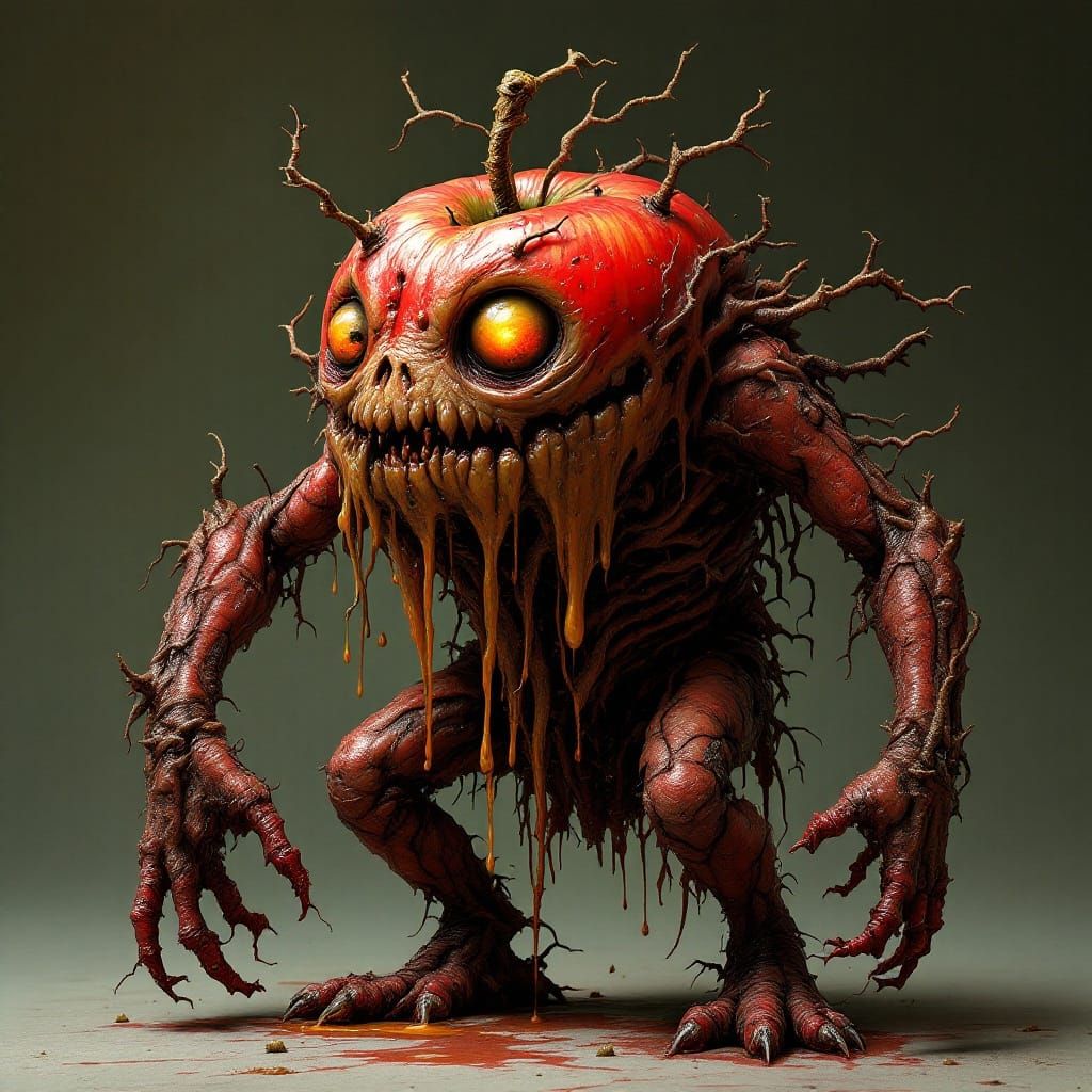 Grotesque Apple-Human Hybrid Emerges from Dying Orchard