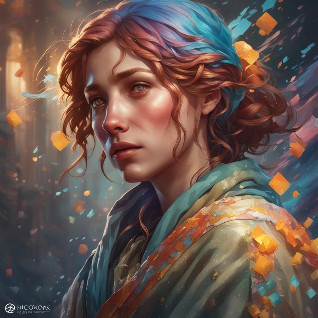 Hopeful Portrait in Hyperdetailed Art Nouveau Style