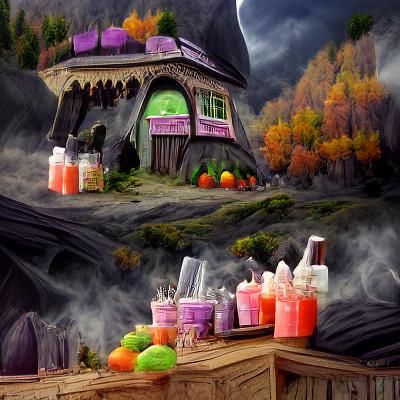Whimsical Candy Hut of a Witch