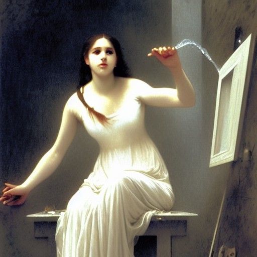 Ethereal Figure Emerges from Television Screen