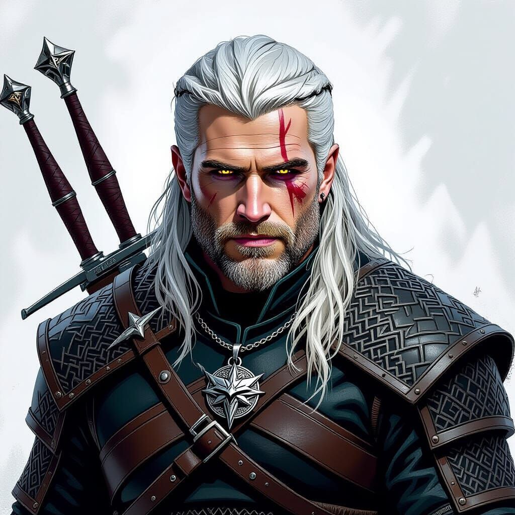 Geralt of Rivia: Dark Fantasy Digital Painting