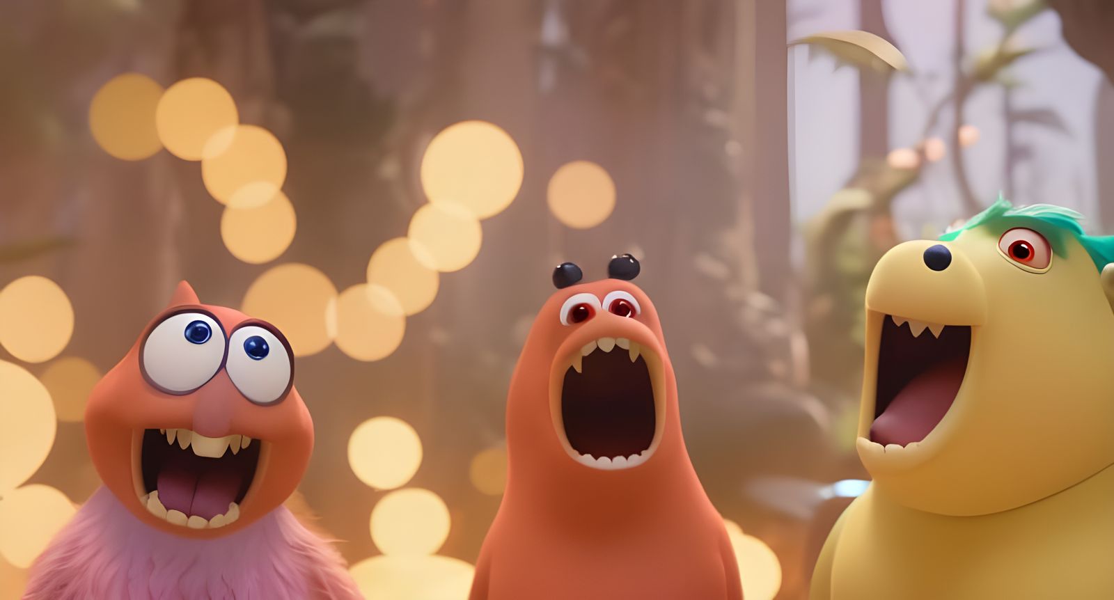 Muppets Singing in Dynamic Decor as 3D Cartoon