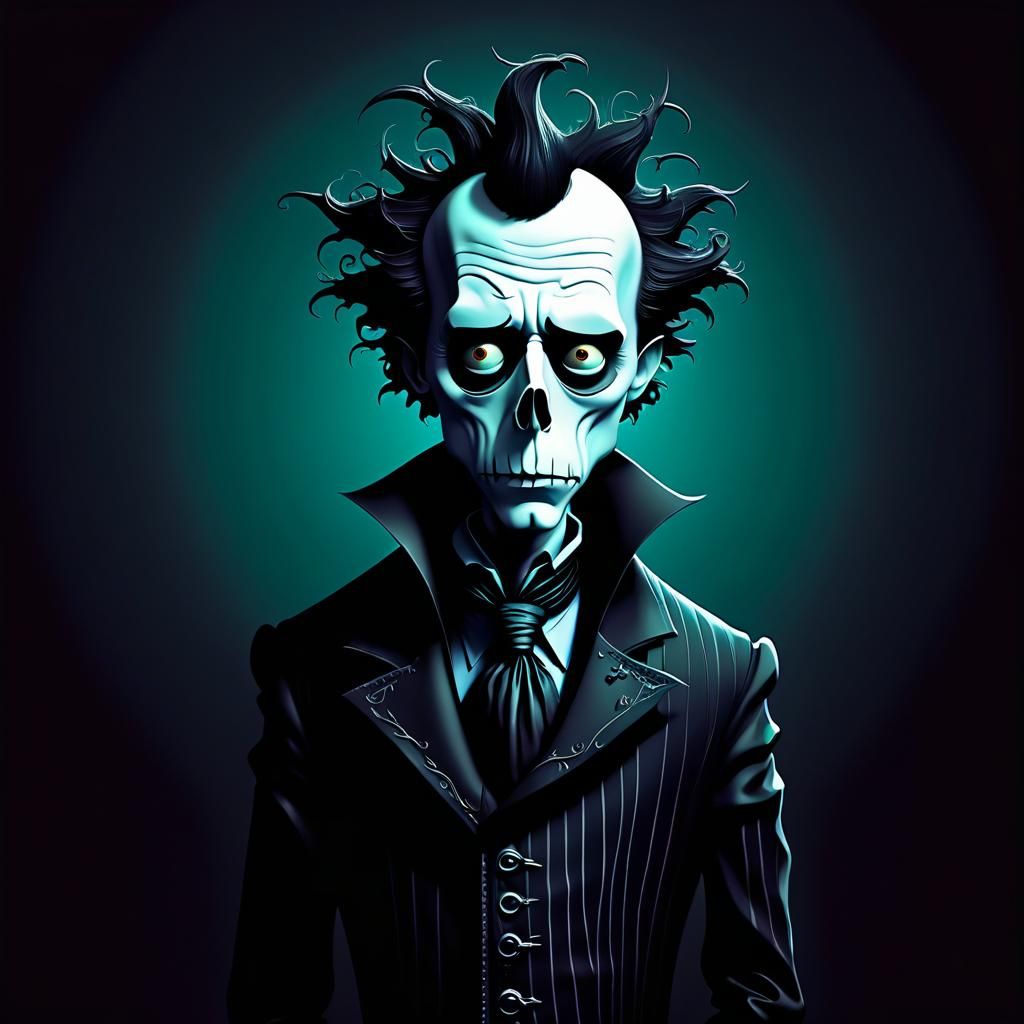 Burtonesque Digital Art in Dark Fantasy Style