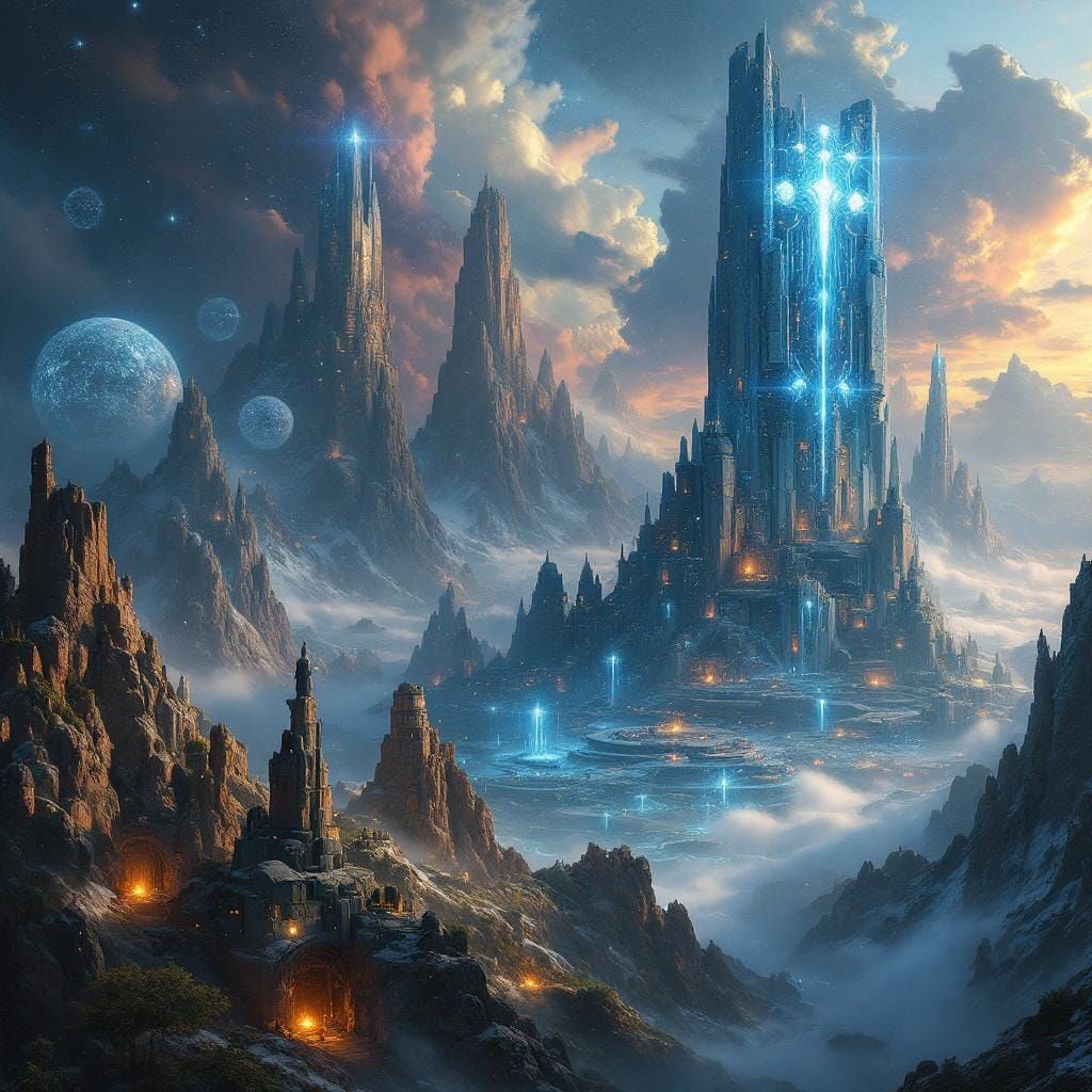 Hyperrealistic Cityscape with Futuristic Skyscrapers