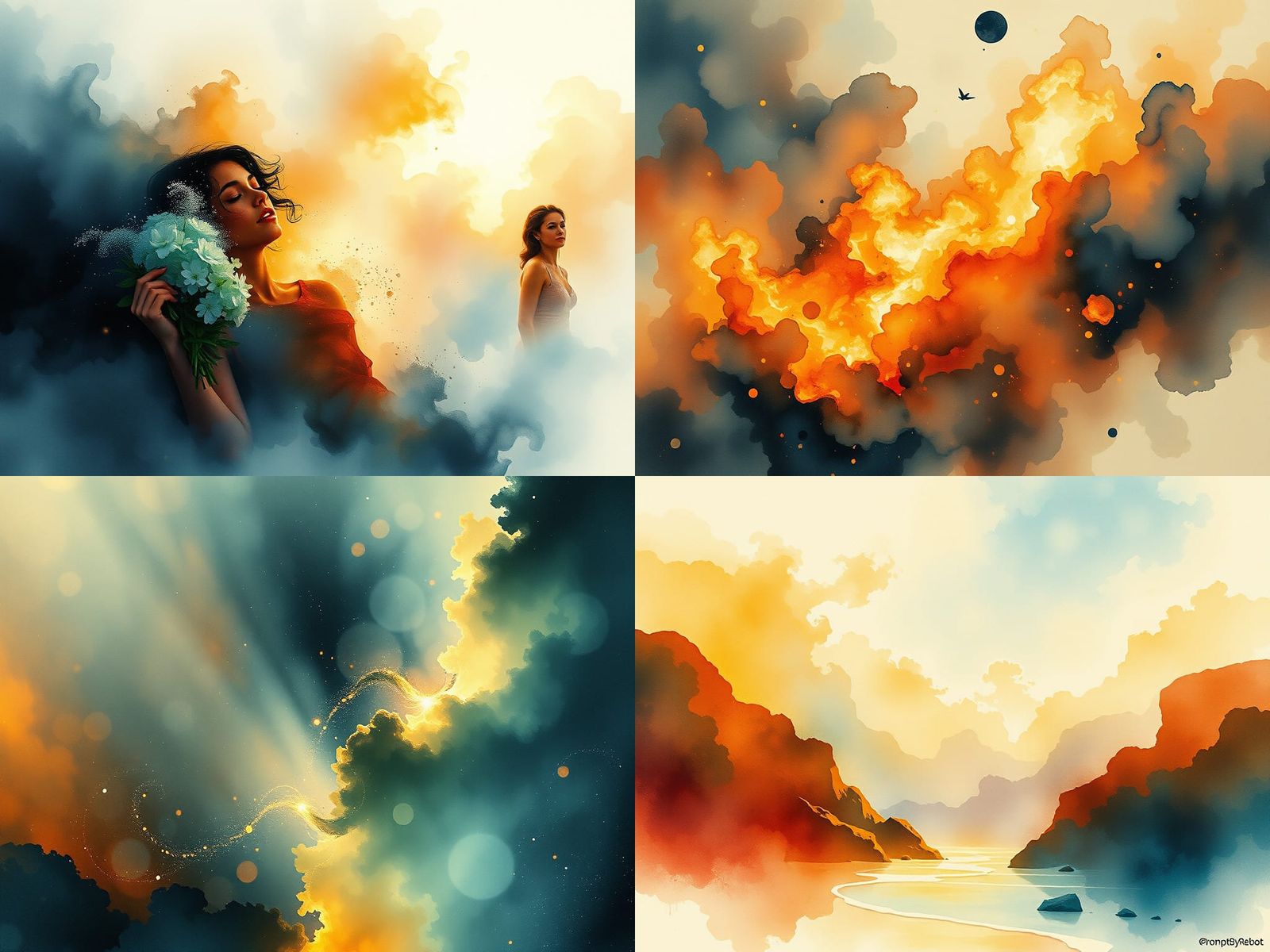 Watercolor Image: Light Overcoming Darkness