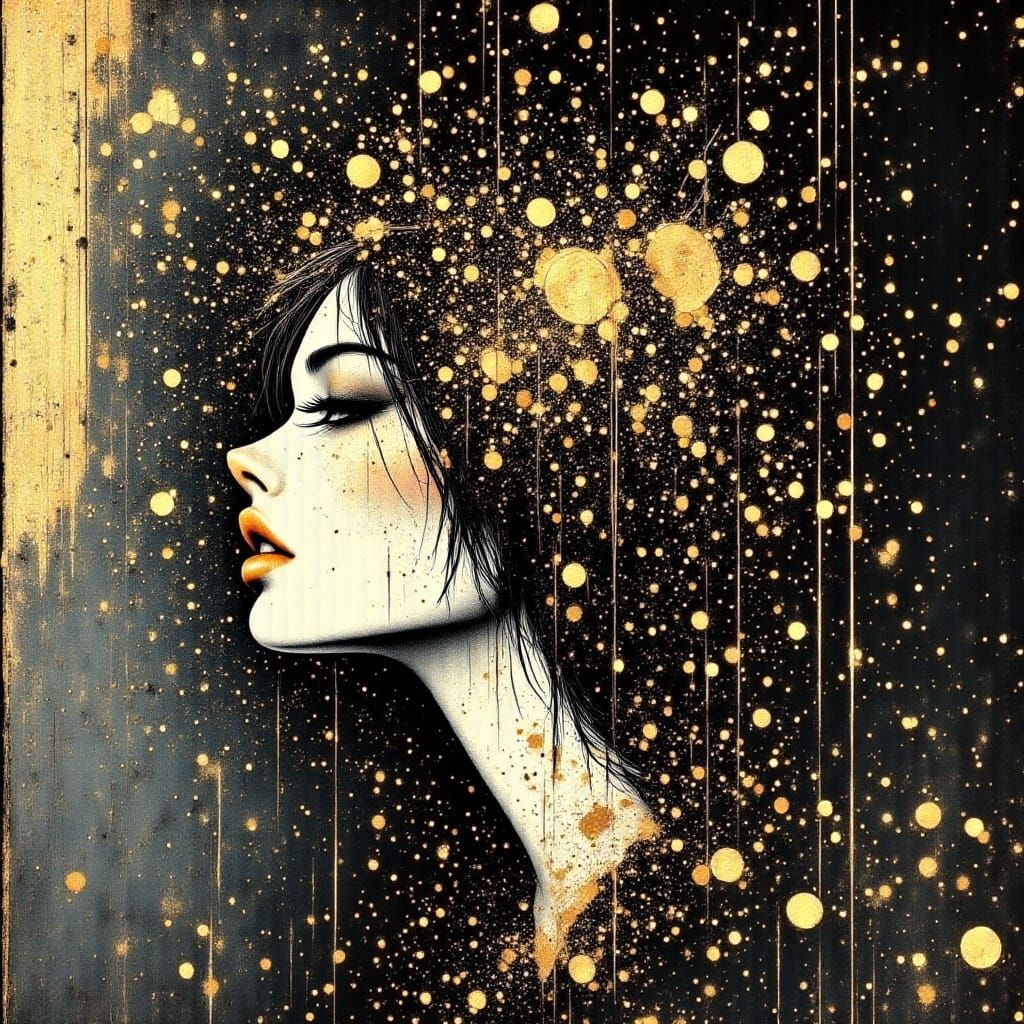 Art Nouveau Punk Woman Evades Pursuing Night