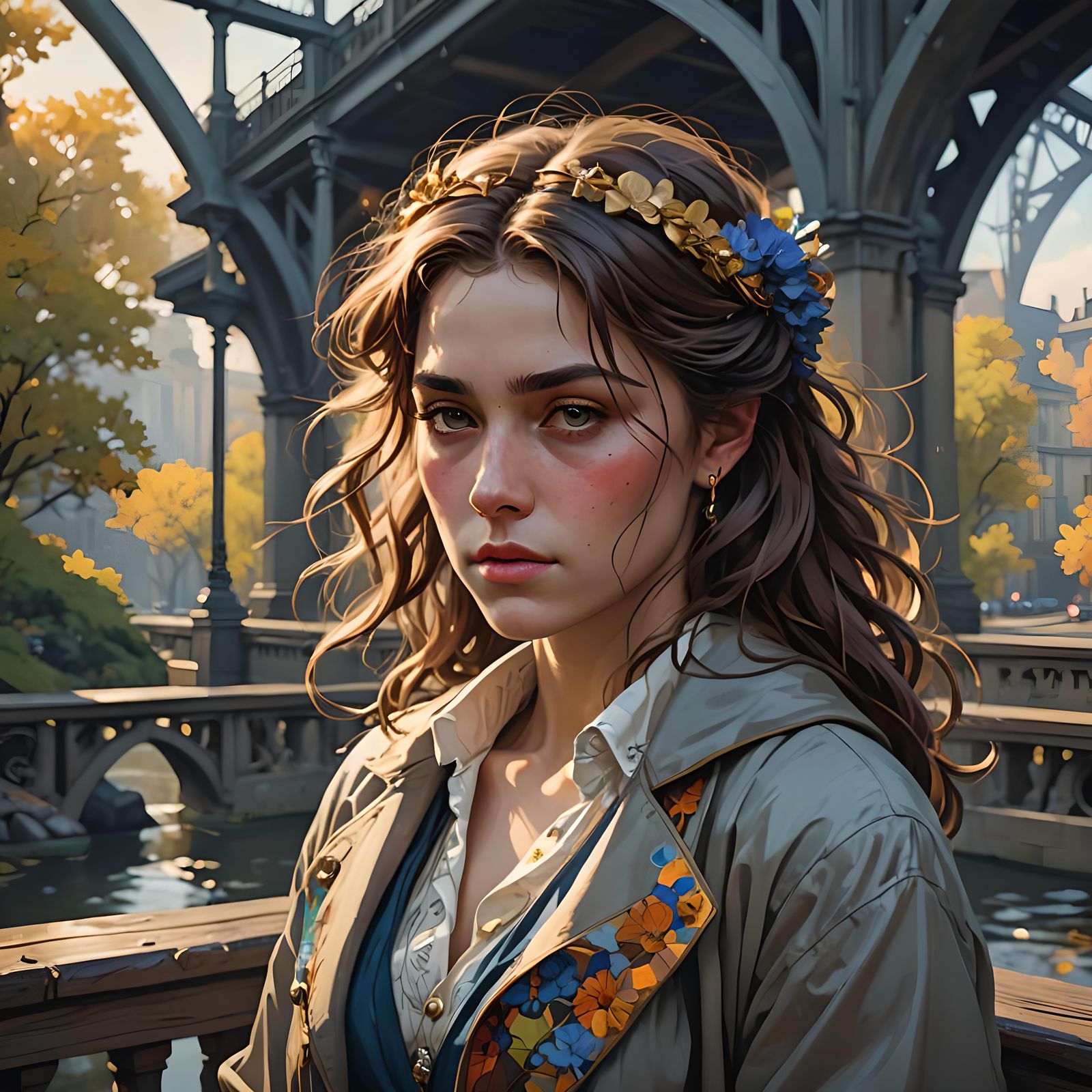 Melancholic Poet Portrait in Matisse Style