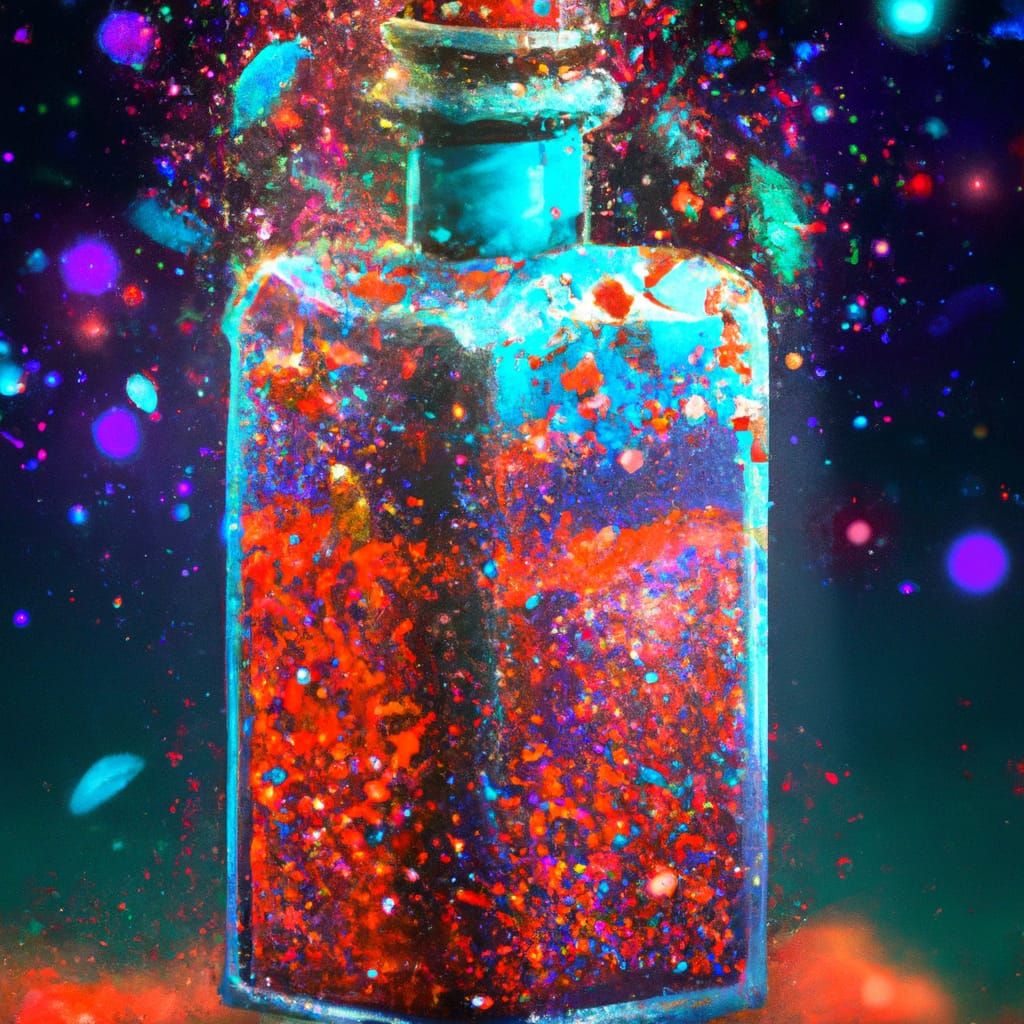 Sparkling Glitter Bottle in Epic Digital Painting