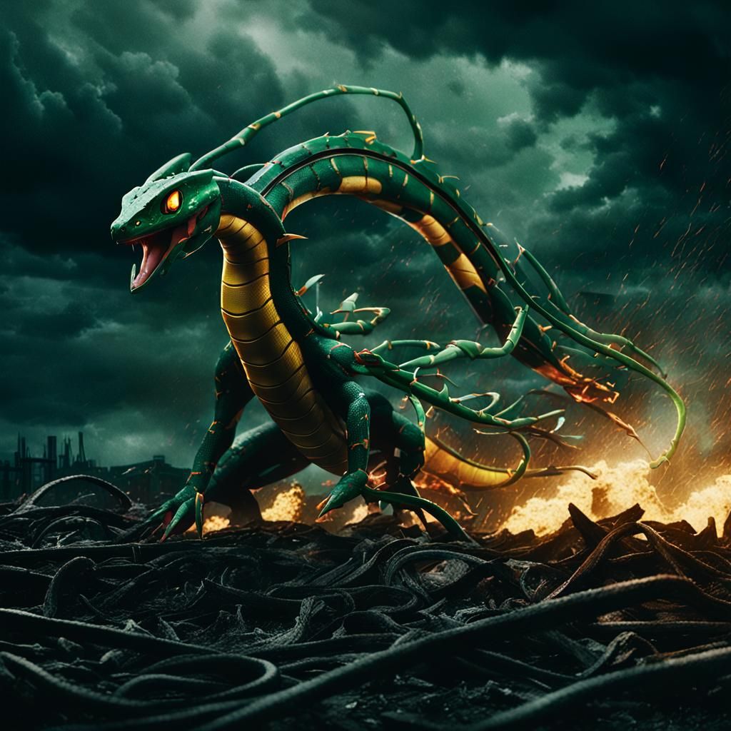Rayquaza Emerges from Apocalyptic Wasteland