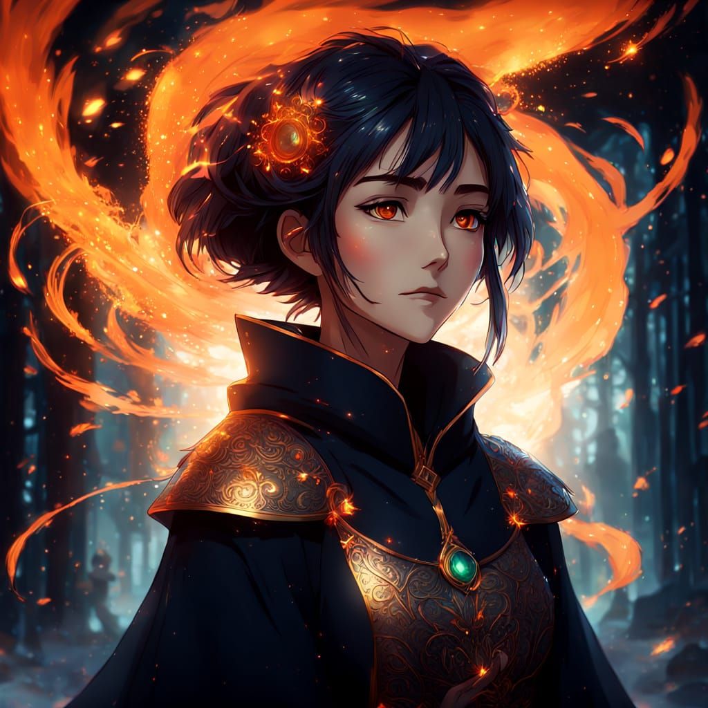 Sorrowful Beauty in Dark Fantasy Anime Style