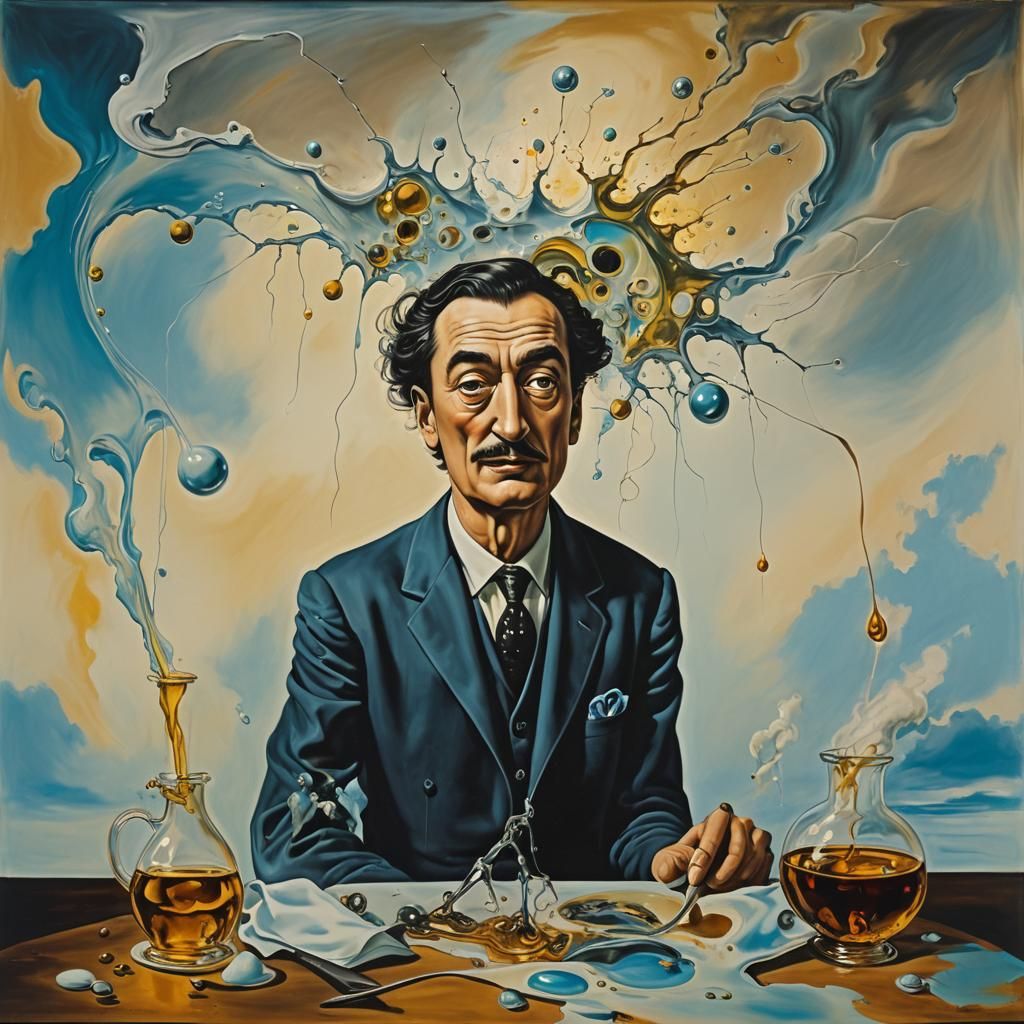 Surreal Melting Clocks in Dali Style