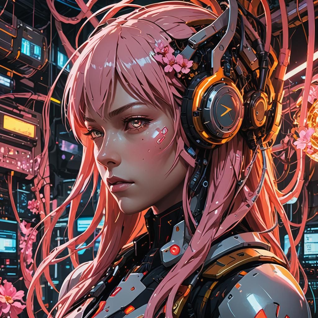 Cyberpunk Zero Two Concept Art in Steampunk Laboratory