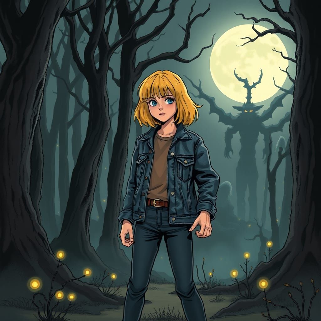 Eleven vs Demogorgon: Sendak-Inspired Fantasy Art