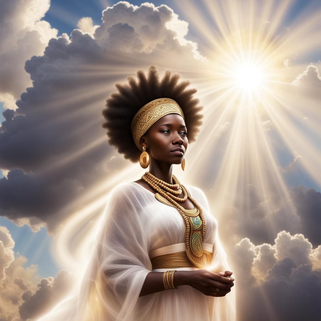 Ancestral Spirits Guide a Mother: Digital Art