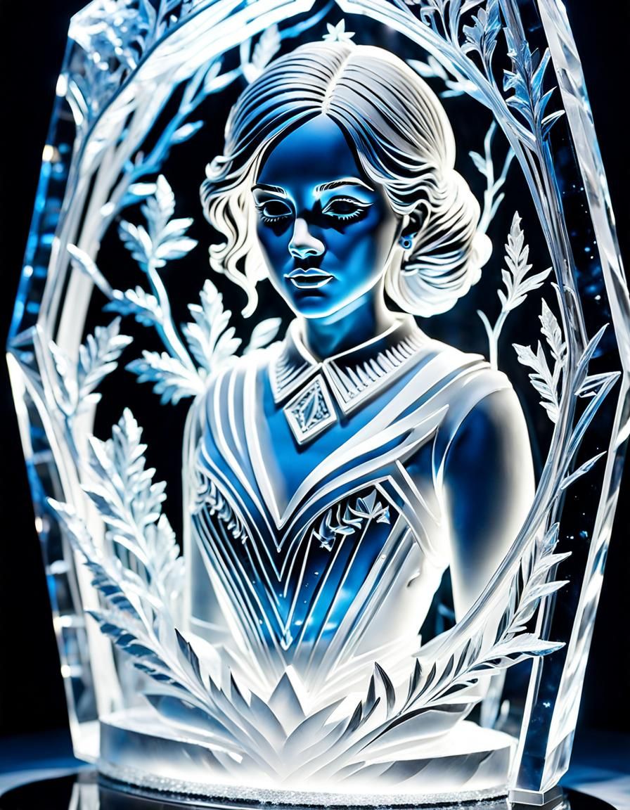 Emma Watson Ice Sculpture with Volumetric Lighting