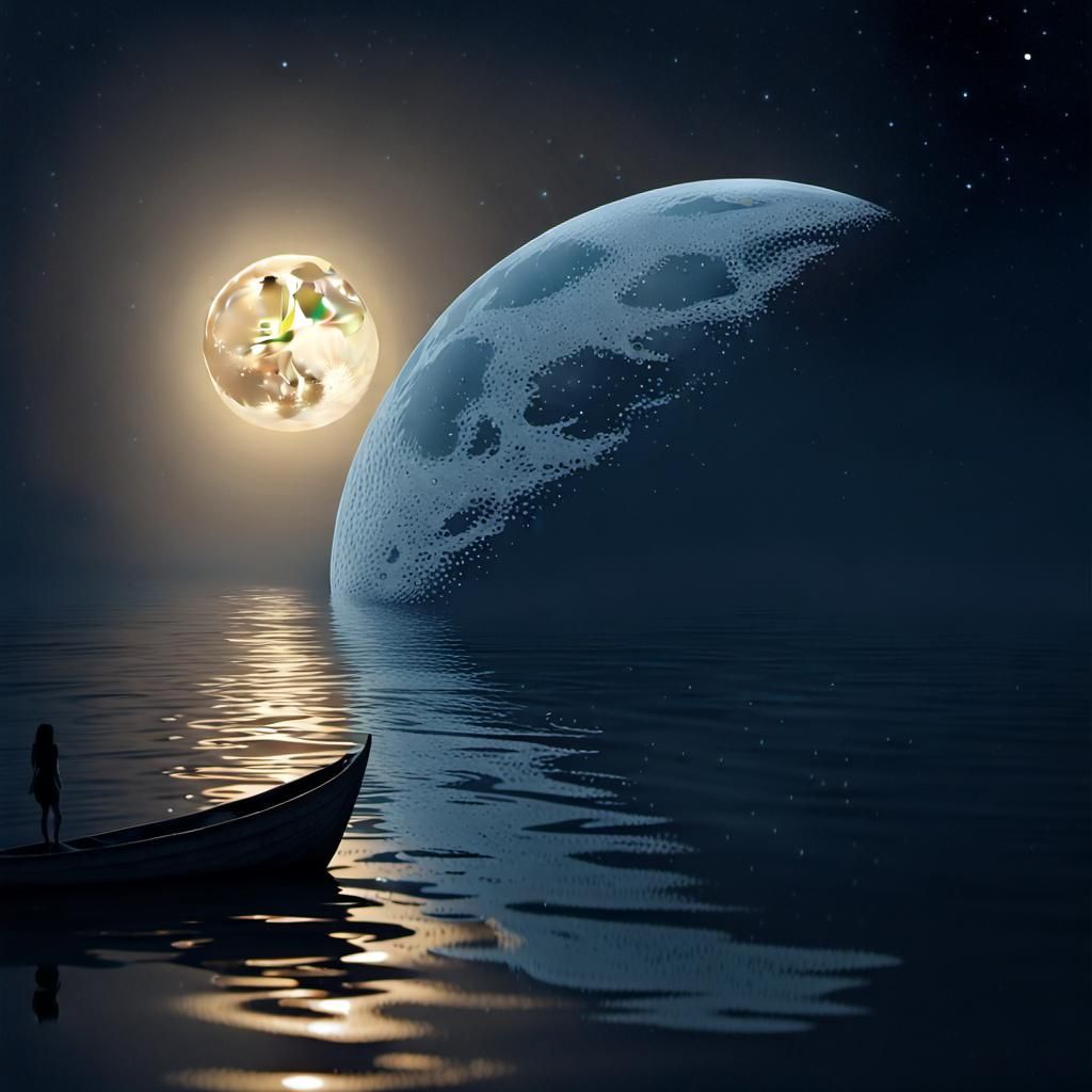 Mystical Moonlight Reflection on Ocean