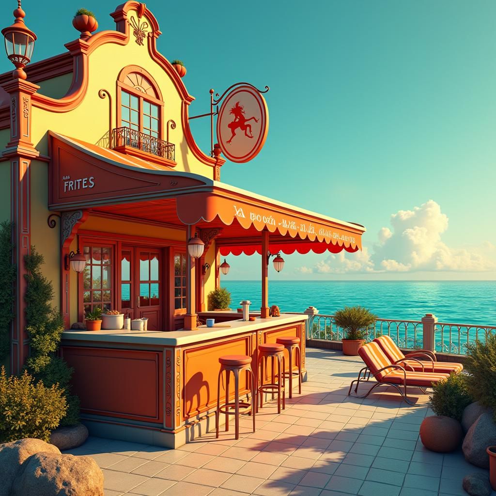 Seaside Restaurant: Art Deco Meets Alphonse Mucha