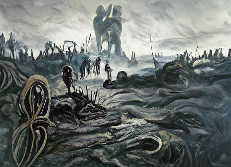 Soldier Confronts Eldritch Horror in Renaissance Style