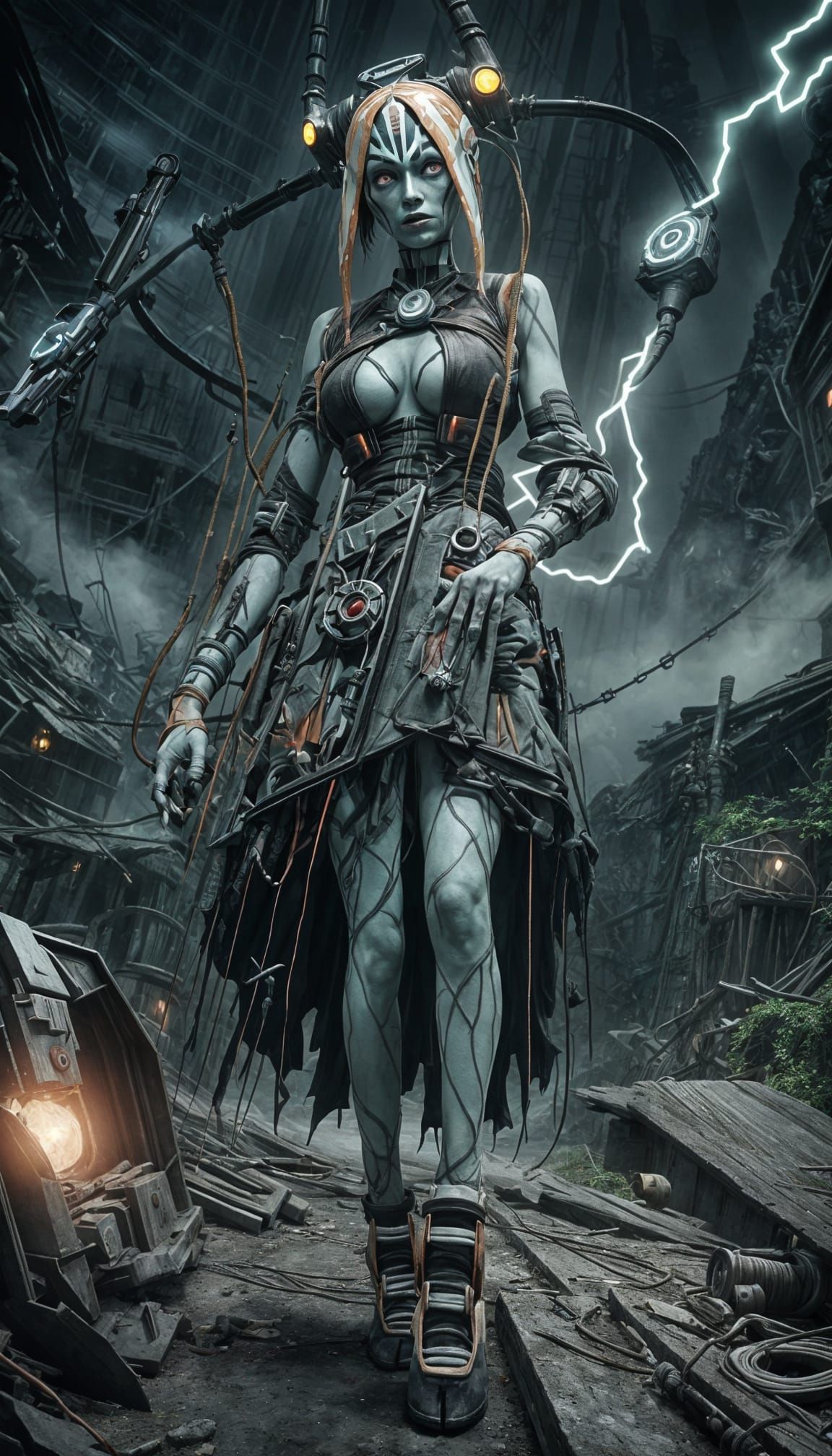 Monster Ahsoka as Frankenstein in Steampunk Style