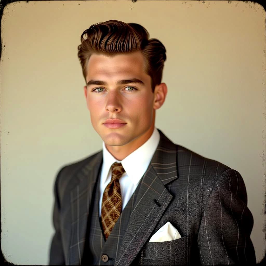 A young man, vintage-style from the 1950s