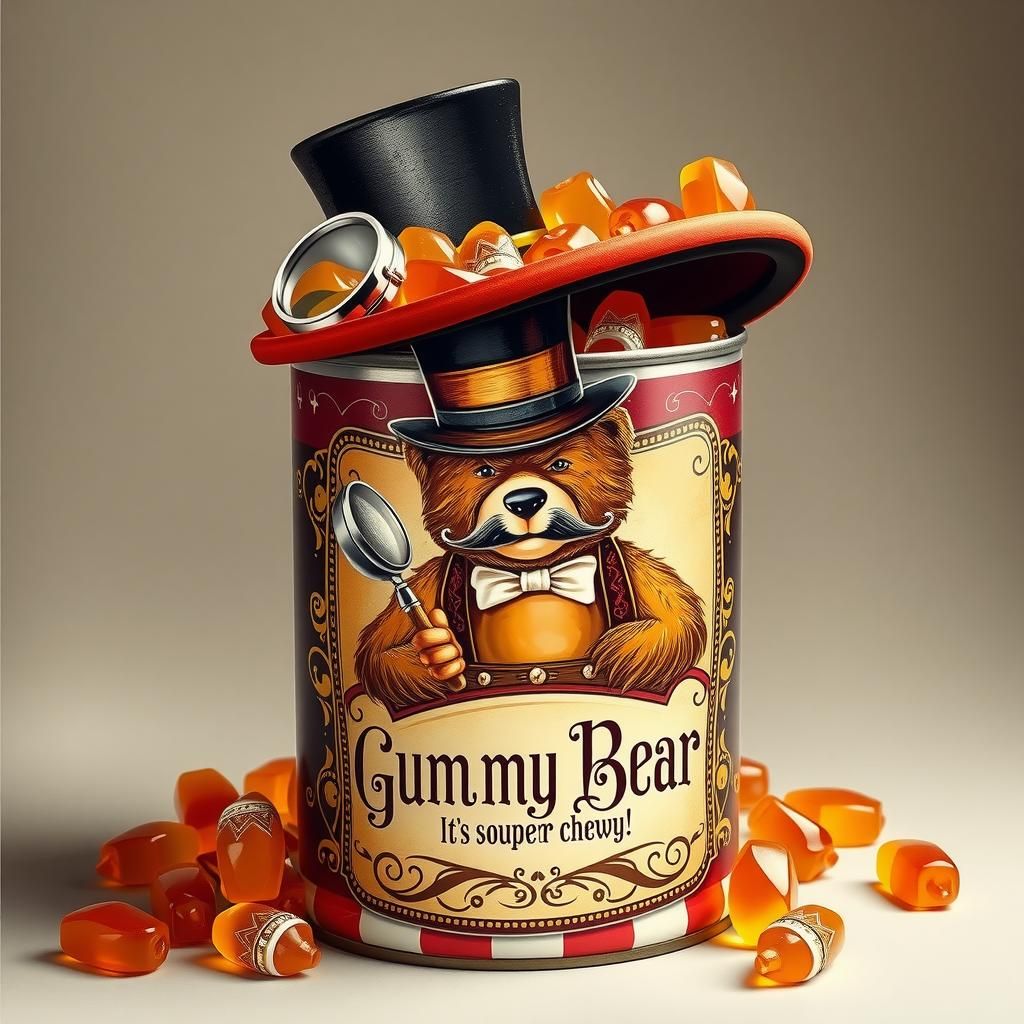Gummy Bear Soup in a Top Hat Can O1
