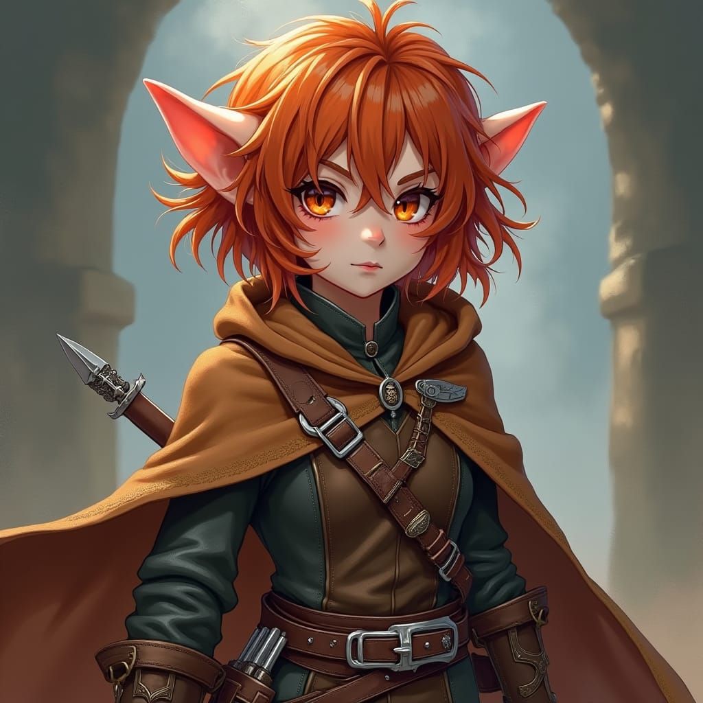 Halfling Rogue in Anime Style with Daggers