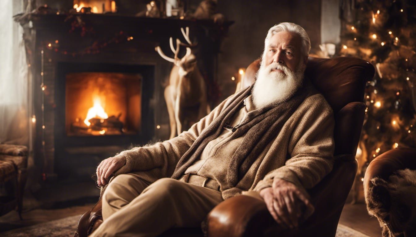 White-Bearded Man Relaxing in Divine Sunshine