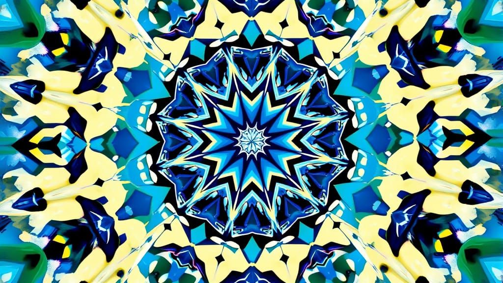 Psychedelic Kaleidoscope Art with Fractal Geometric Designs