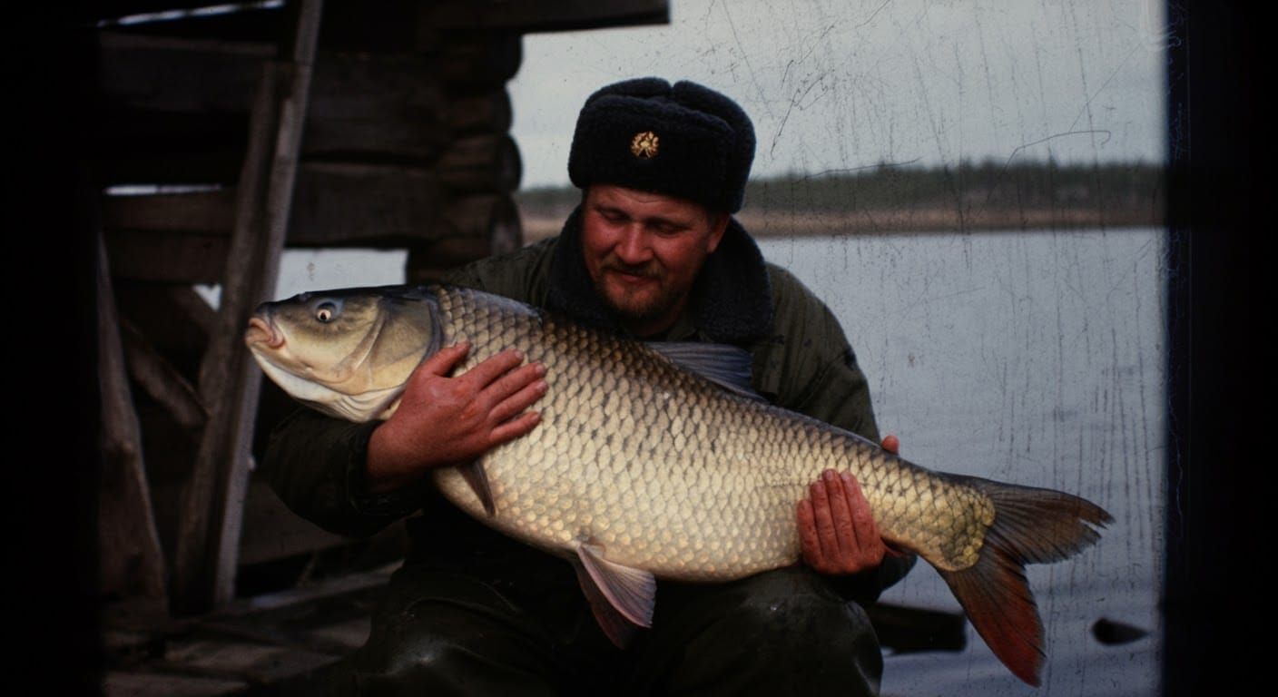 Vintage Photo of Fisherman With Huge Ide Fish