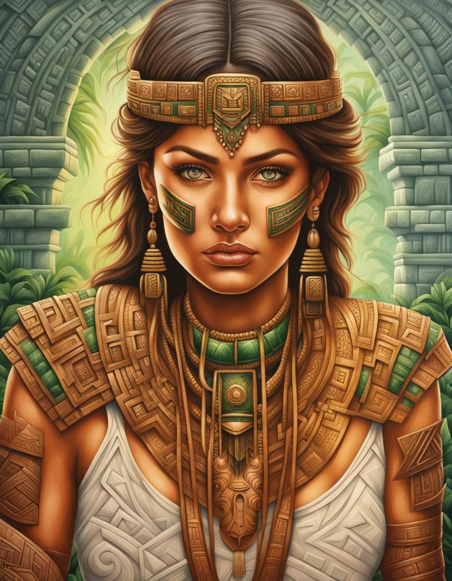 Brunette in Verdant Jungle, Hyperrealistic Portrait