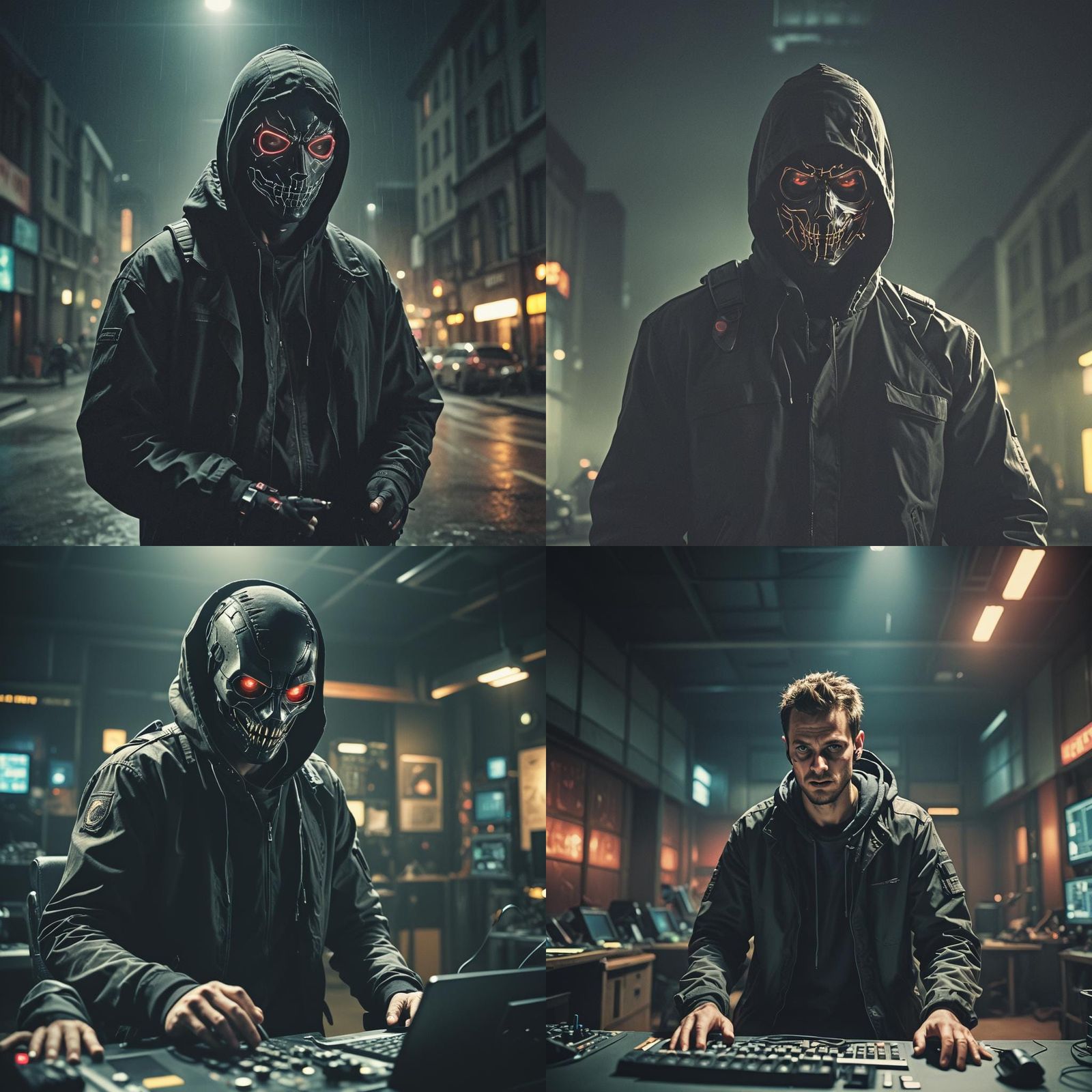 Dramatic Hacker Cinematic Film Still