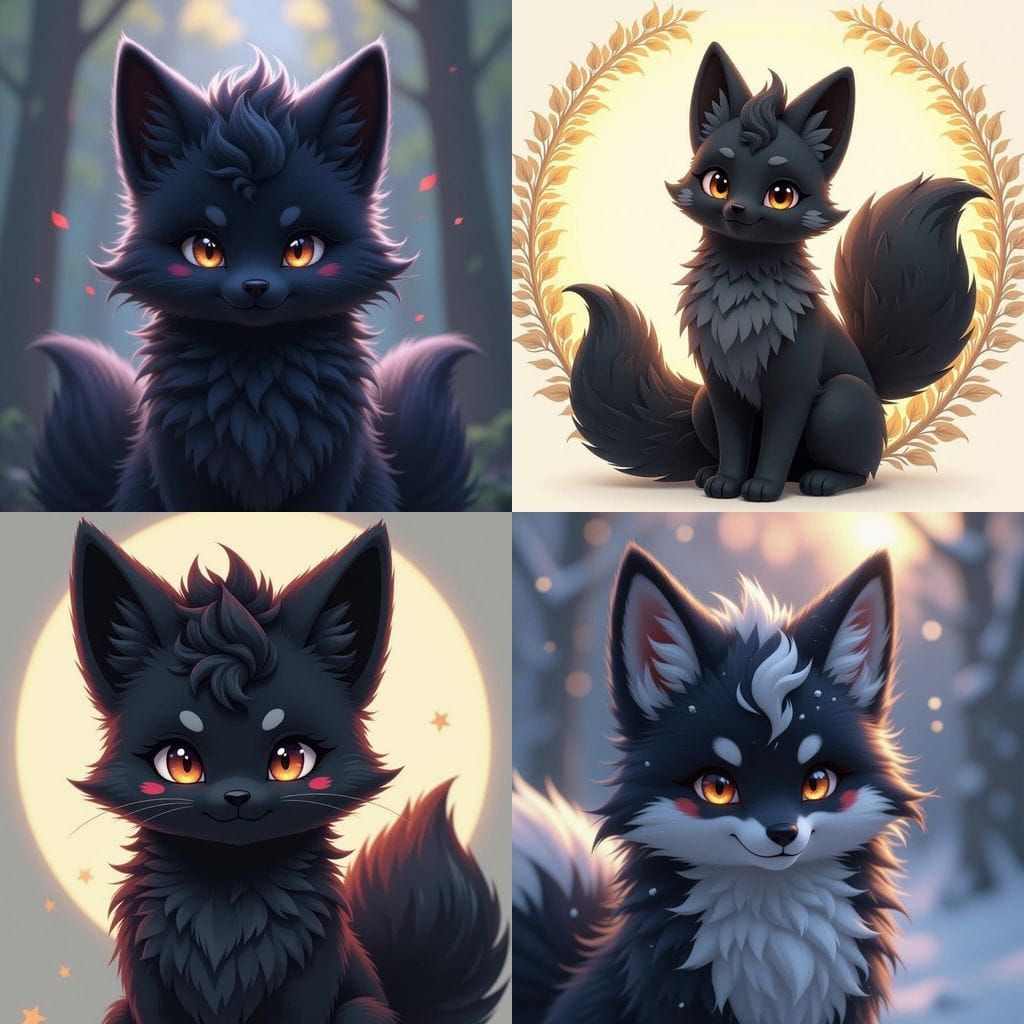 Black Vulpix Concept Art Portrait