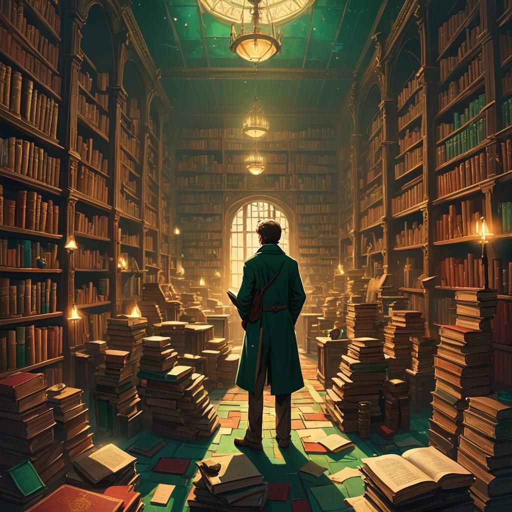 Fantastical Classroom Concept Art with Teacher