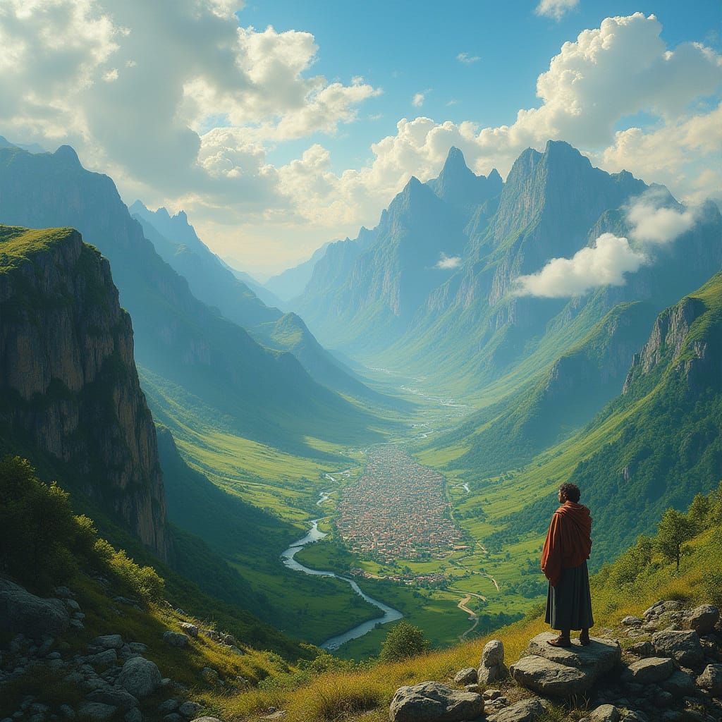 Majestic Earth: Lush Mountains and Detailed Cities