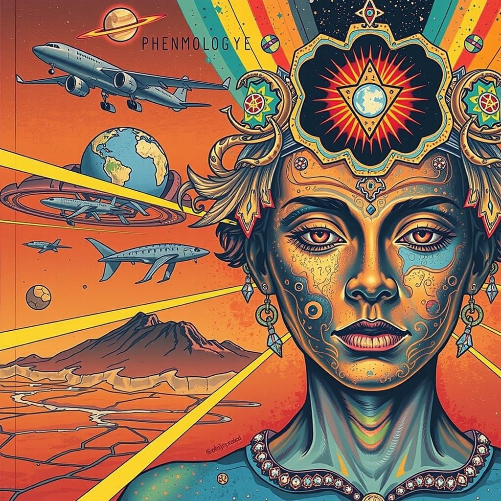 Abstract Concept Art Combining Sciences and Philosophy