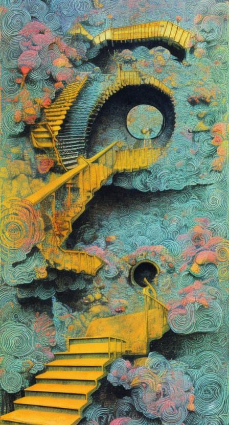 Surreal Staircase to Lemon Oblivion, Dark Art