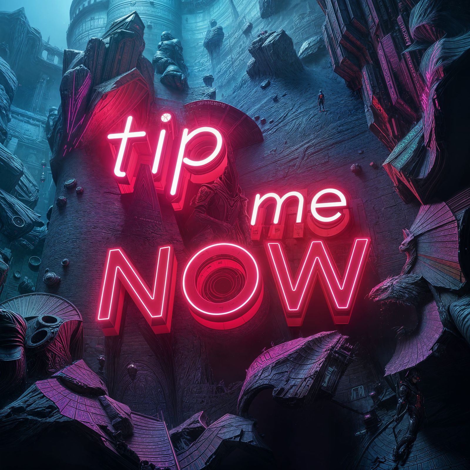 Neon Fantasy Splash Screen in Deep Color