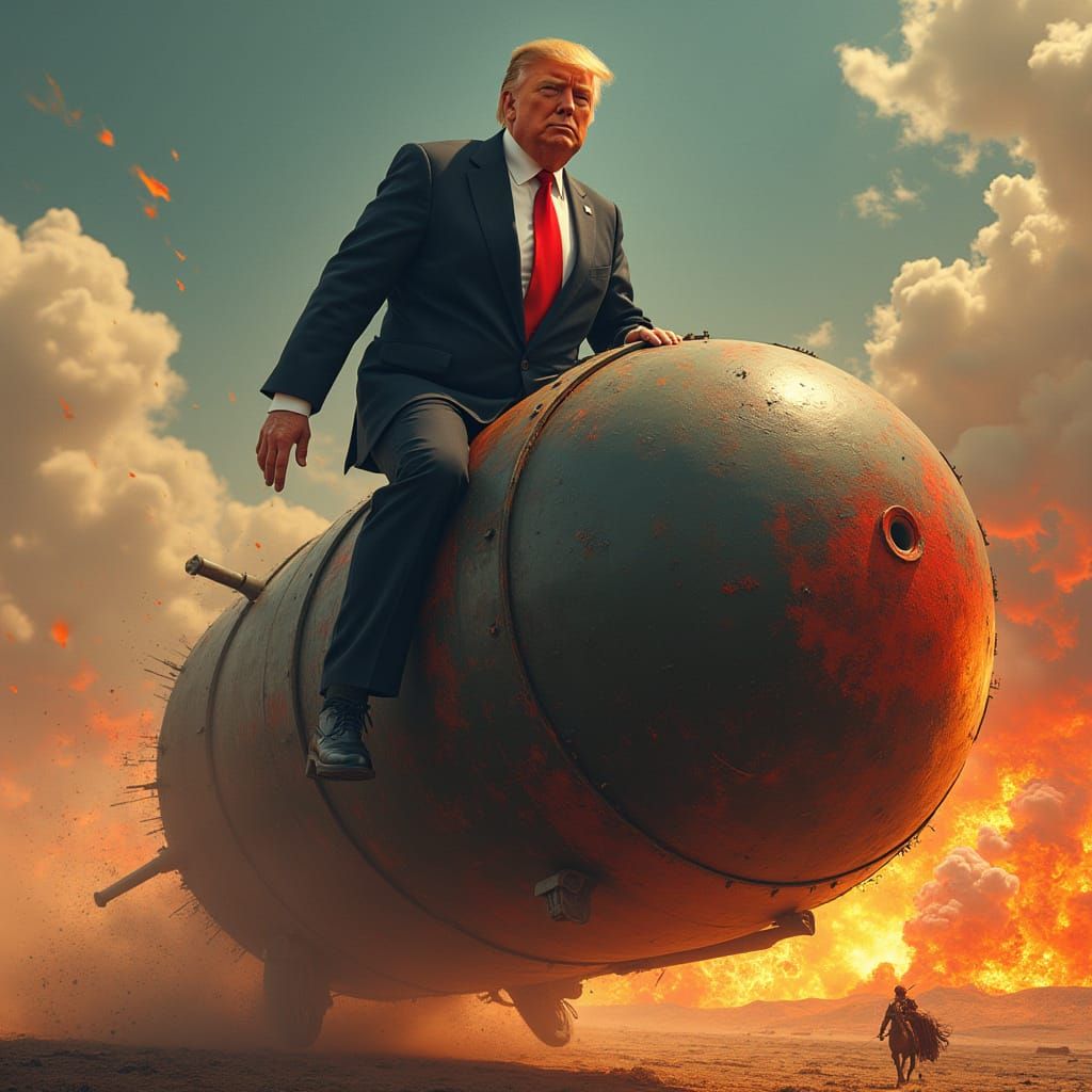 Bomb Ride: Dystopian Vision in Simon Stalenhag Style