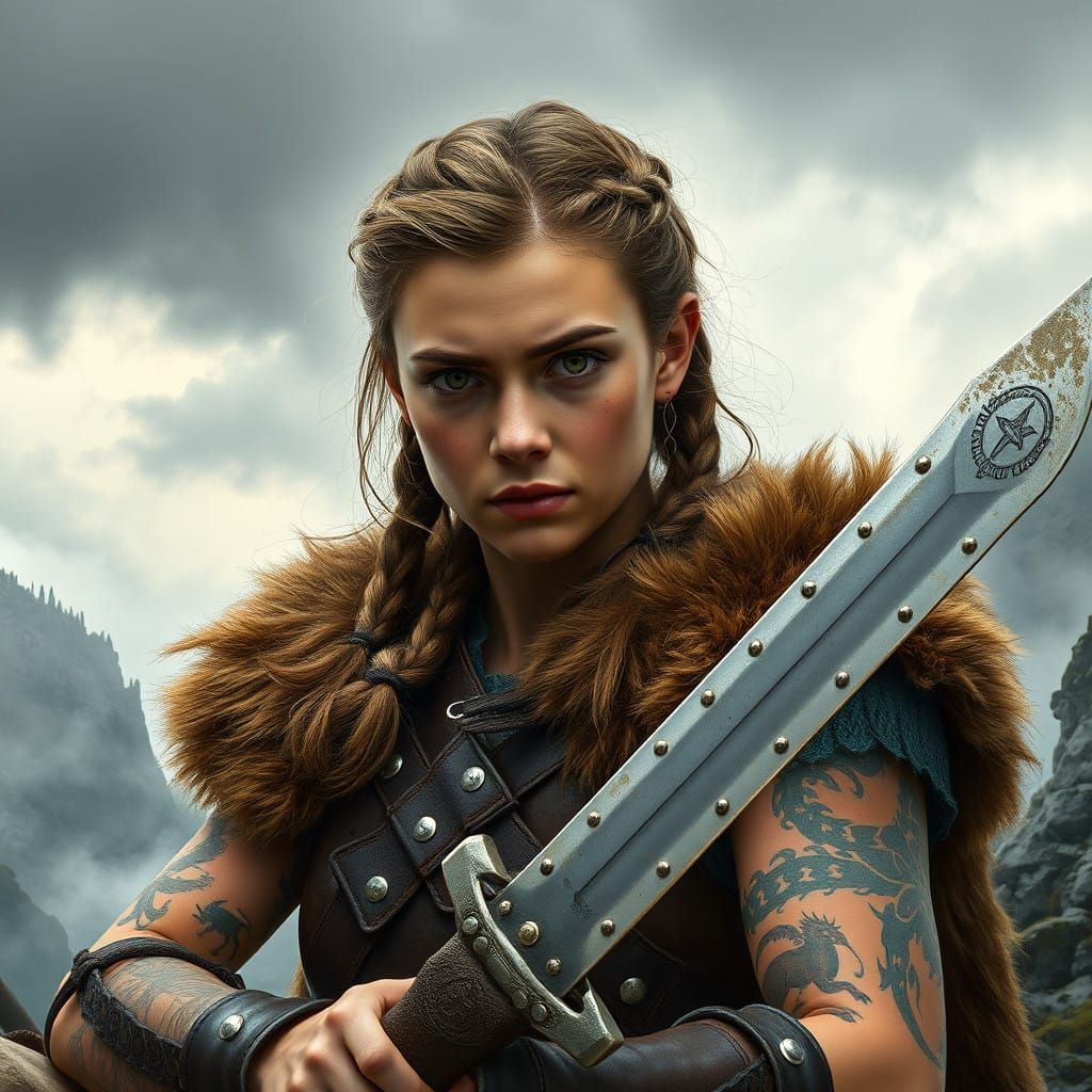 Viking Warrior in Battle Ready Pose