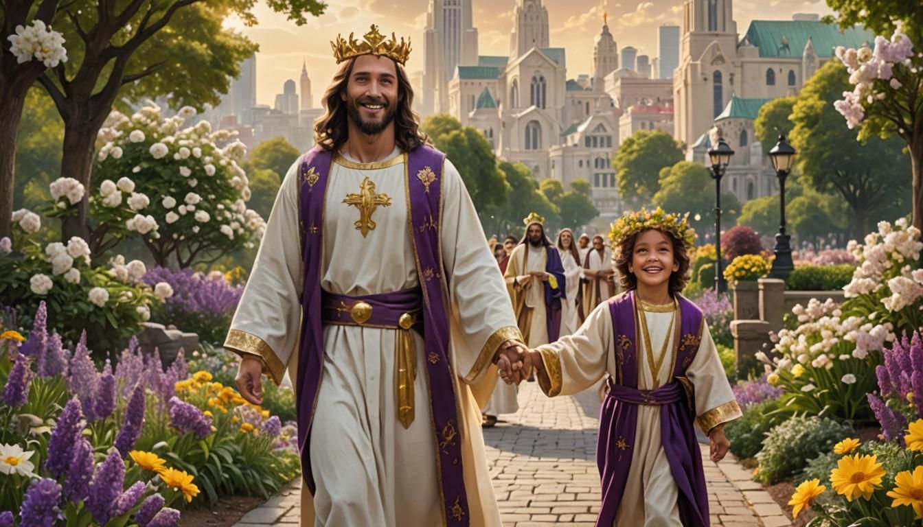 Jesus and Boy in Emerald City Park