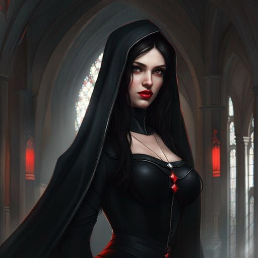 Beautiful Nun Portrait with Volumetric Lighting