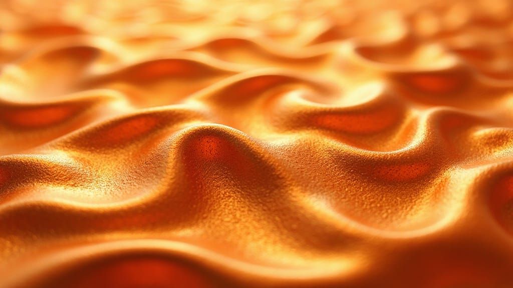 Molten Orange Metal Waves with Highlights