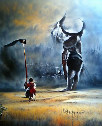 David and Goliath Illustration