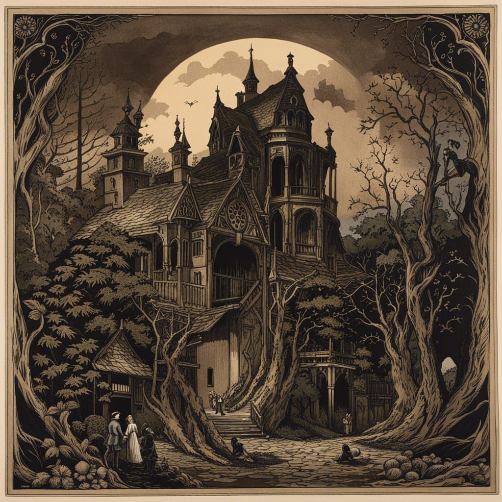 Sinister Gothic Figure in Watercolor Style