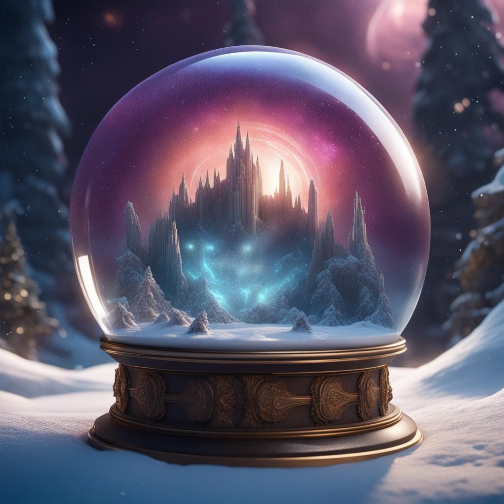 Supernova in Snowglobe: Detailed Matte Painting