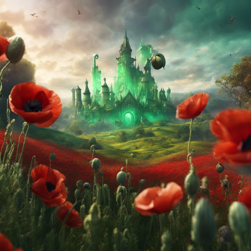 Oz Landscape with Emerald City in Matte Painting